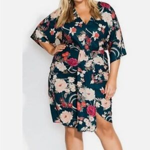 City Chic Ikebana green dress, size S/16, NEW, tags on!